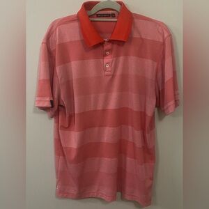 Devereux Striped Polo Golf Shirt Mens Large.in Excellent Condition